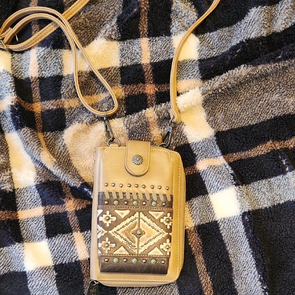 Stylish Tan and Brown Crossbody Bag